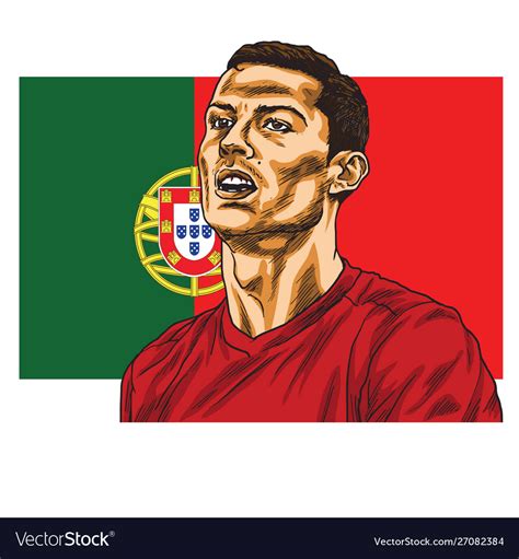 Cristiano Ronaldo Cartoon Portrait Drawing Vector Image The Best Porn