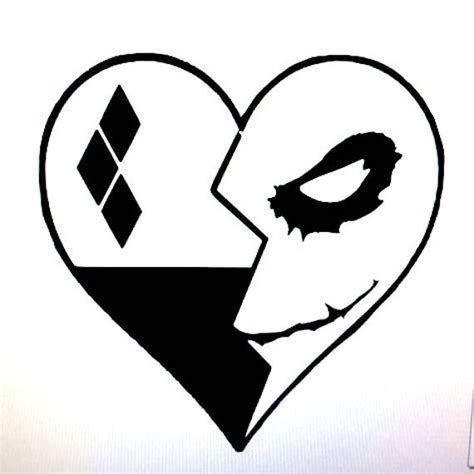 Diy Harley Quinn And Joker Heart Vinyl Decal Laptop Ipad Etsy