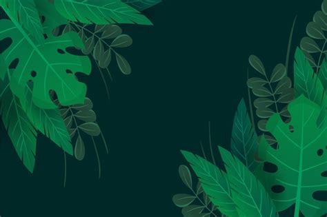 Free Vector Green Natural Leaves Zoom Background