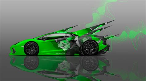 4k Lamborghini Aventador Side Anime Aerography Car 2014 El Tony