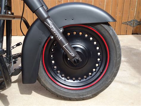 Polished solid disc mag wheel harley fatboy softail 3.00x16 chopper custom 3/4. Please post pics of custom wheels on Fatboy's - Page 2 ...