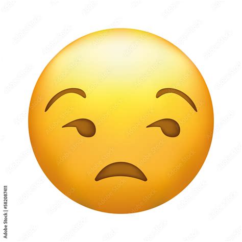 Unamused Emoji Meh Emoticon Dissatisfied Yellow Face Stock