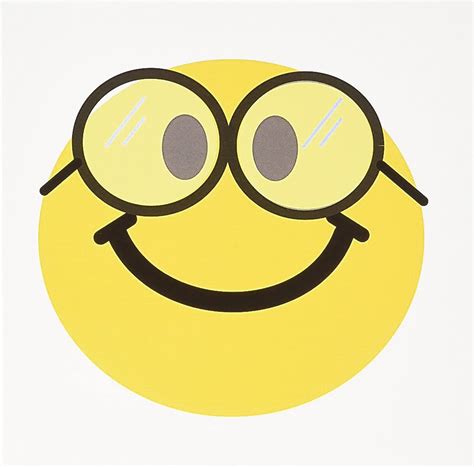 3drose 8 X 8 X 025 Inches Geeky Smiley Face Cute Geek Happy Nerd Yellow Smilie With Glasses