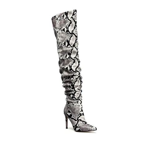 BIANCA SNAKE RUCHED THIGH HIGH BOOTS