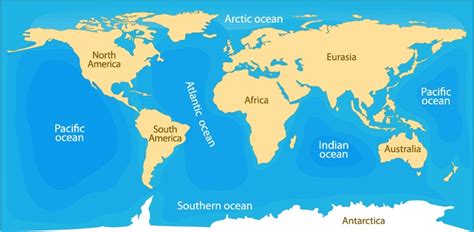 5 Oceans Of The World Map Map