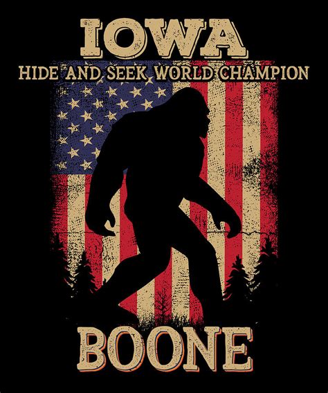 Iowa Boone Bigfoot Usa Flag Sasquatch Lovers Digital Art By Elsayed