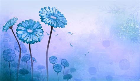 Flowers Email Stationery Stationary Flower Art Blue