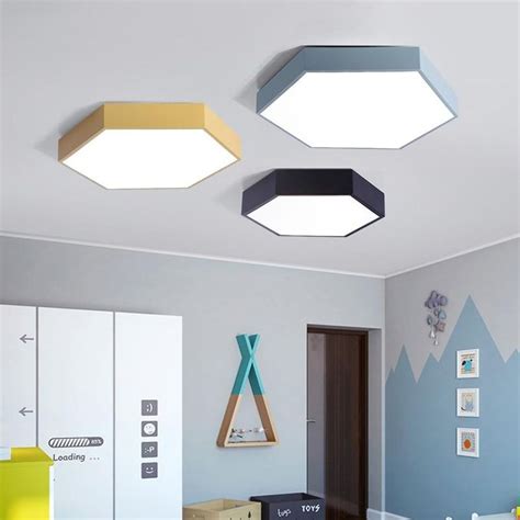 Ultrathin Led Modern Ceiling Light Hexagon Iron Acrylic Indoor Lamp