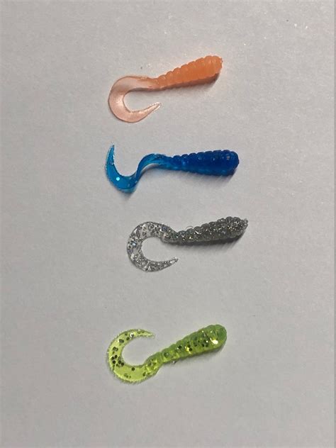 100 1 Curly Tail Grubs Fishing Lures Jigs Curl Twister Tails Panfish