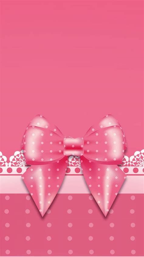 Pink Polkadot Bow Wallpaper Iphone Wallpaper Glitter Android