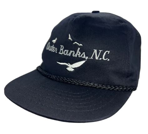 Vintage Outer Banks North Carolina Black Rope Snapback Kc Caps Hat Cap