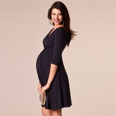 Maternity Dresses V Neck Elegant Evening Dress For Pregnant Women Knee Length Office Lady