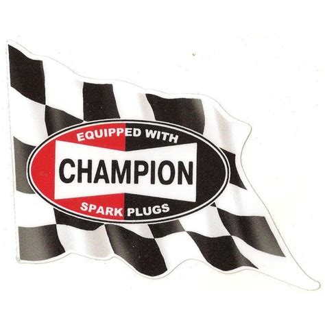 Champion Left Flag Laminated Decal Cafe Racer