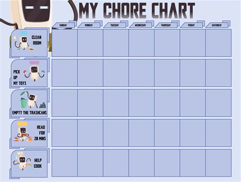 10 Best Blank Weekly Chore Chart Printable Templates Pdf For Free At