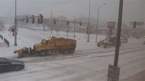 Sioux Falls Weather Watch Blizzard Conditions Snow Live Downtown