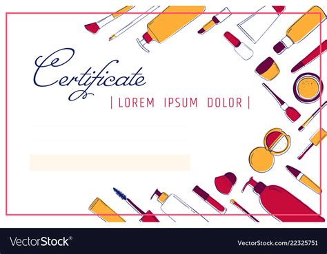 Makeup Certificate Template Beauty School Or Vector Image