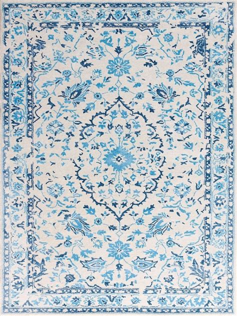 Amer Contemporary Rectangle Area Rug 76x96 In White