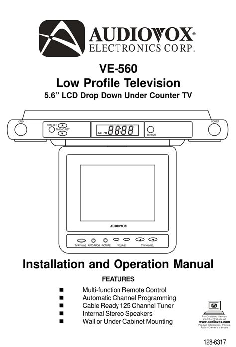 audiovox ve 560 installation and operation manual pdf download manualslib