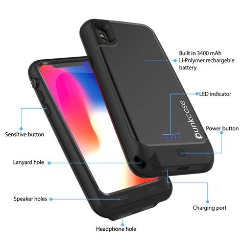 Waterproof Iphone X Battery Case Iphone X Charging Case Punkcase