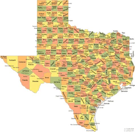 Texas Map With Counties And Cities And Towns Sheri Dorolice