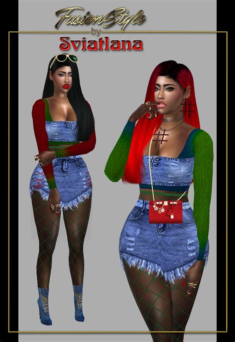 Fusionstyle By Sviatlana — Denim Skirt And Top Include Short Top With