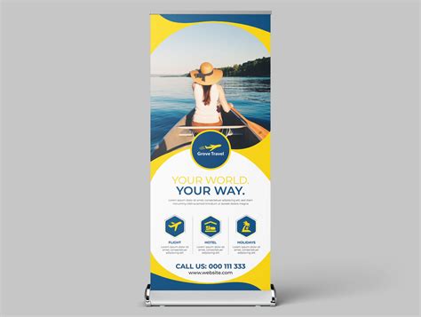 Travel And Tourism Agency Roll Up Banner Template By Vector River On
