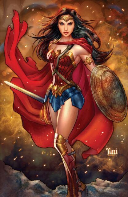 Gal Gadot Wonder Woman Signed Print By Billy Tucci Ebay