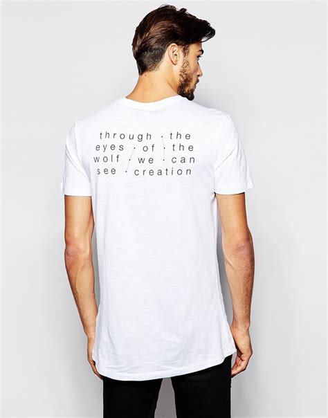 Lyst Adpt Longline T Shirt With Back Print In White For Men
