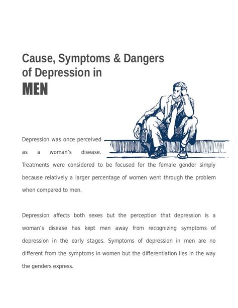 Cause Symptoms And Dangers Of Depression In Men