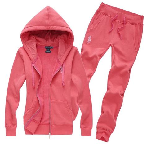 Image Of Womens Pink Polo Sweat Suit Sweatsuit Polo Sweat Suits