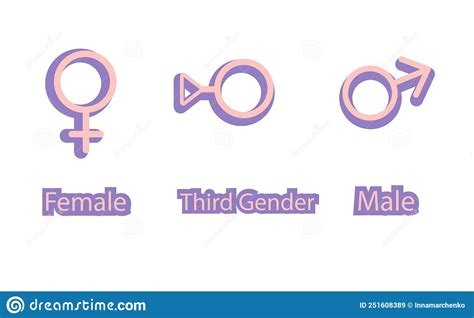 Vector Illustration Set Of Gender Symbols Male Female And Third Sex Stock Illustration