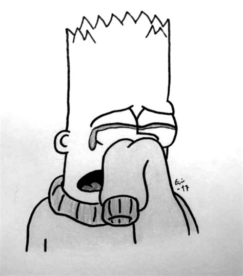 Sad Bart Simpson Tattoo