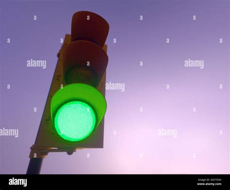 Outdoor Vertical Traffic Light Traffic Control Concept Image With