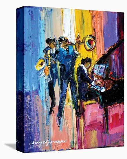 Jazz For Lovers Stretched Canvas Print Maya Green