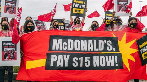 Mcdonalds Employees Activists Around Us Strike To Demand Higher Wages