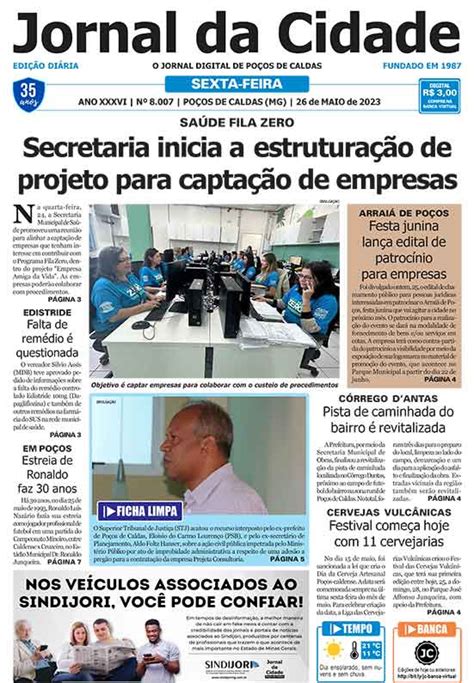 Jornal Da Cidade 26 De Maio De 2023 Jornal Da Cidade Notícias De Poços De Caldas E Região