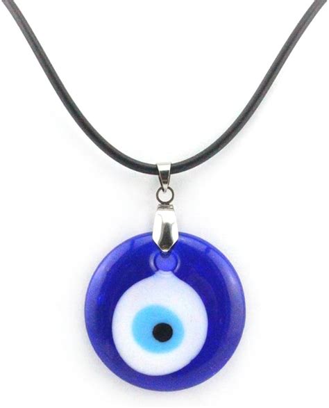 Luckymojo Turkish Evil Eye Nazar Pendant Blue Color Glass Pvc String