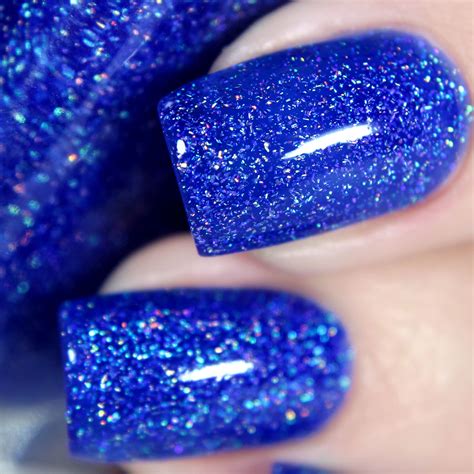 Good Vibes Vivid Cobalt Blue Holographic Sheer Jelly Nail Polish By