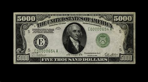 5000 Dollars Federal Reserve Note United States 1928 National