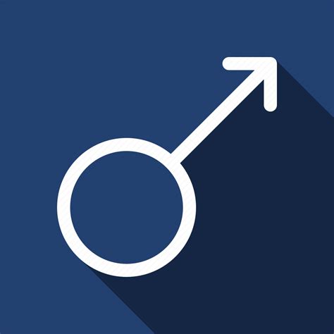 Male Sex Sign Long Shadow Icon Download On Iconfinder