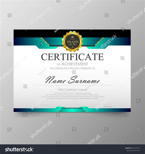 Certificate Template Awards Diploma Background Vector เวกเตอร์สต็อก