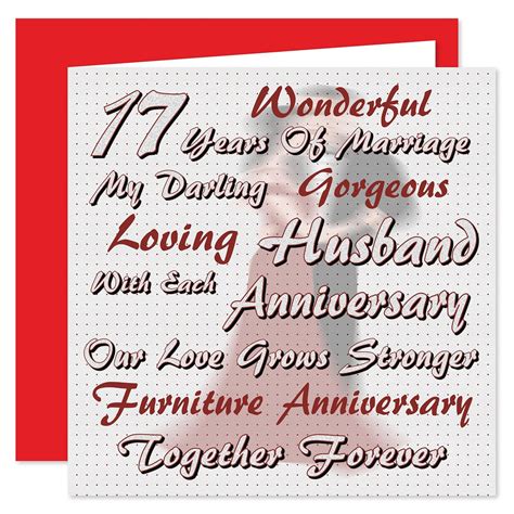 My Husband 17th Wedding Anniversary Card On Our Furniture Anniversary