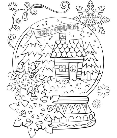 Go get your crayons and print this great disney christmas coloring sheet! Merry Christmas Snowglobe Coloring Page | crayola.com