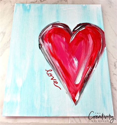 Diy Heart Acrylic Painting Tutorial The Creativity Exchange More Heart