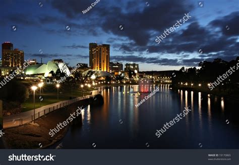 Adelaide Skyline Torrens River By Night Stock Photo 19170865 Shutterstock