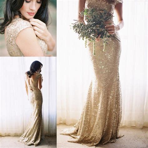 Azazie.com has been visited by 10k+ users in the past month 2015 New Two Piece Gold Bridesmaid Dresses Scoop A Line ...