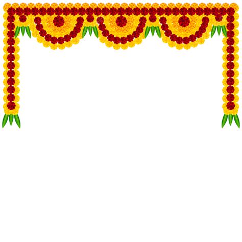 Marigold Garland For Hindu Festival Decoration Vector Design Marigold
