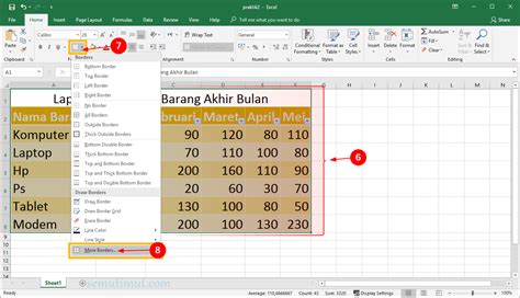 Cara Membuat Table Di Microsoft Excel Hutomo
