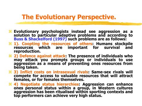 Ppt Evolutionary Psychology Lecture 9 Aggression Powerpoint
