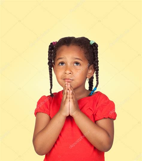 Sad Little Girl Praying For Something — Stock Photo © Gelpi 18891911
